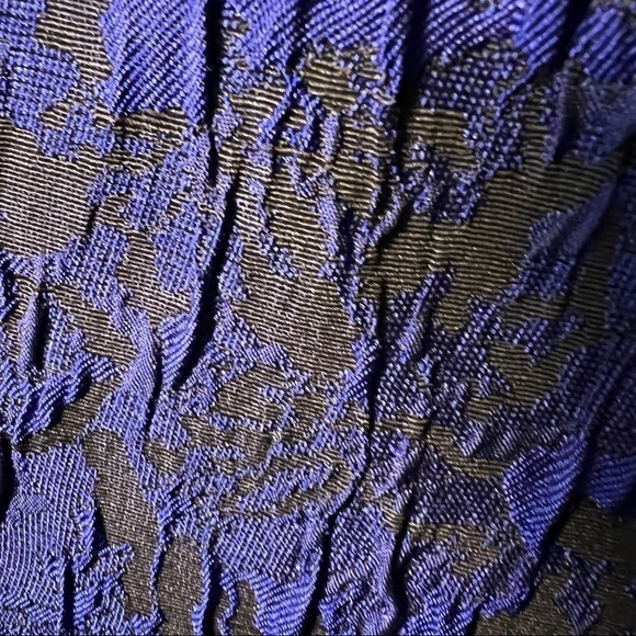 ADRIANNA PAPELL Stunning blue & black brocade sheath with beaded neckline. 8P - Picture 7 of 12